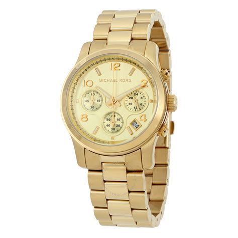 michael kors 5055 gold chronograph watch|Michael Kors waterproof watch.